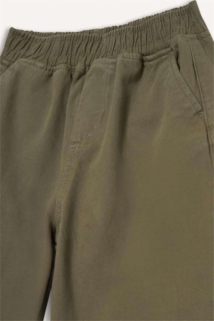 BOYS & TEENS Khaki Boy Waist Elastic Gabardine Trousers