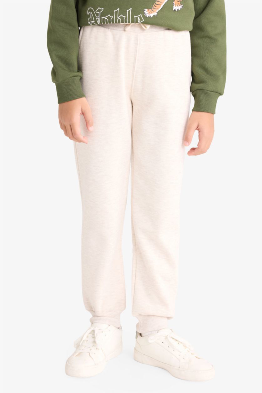 Erkek Çocuk - Genç Erkek Haki 2'li Takım Kaplan Baskılı Kapüşonlu Sweatshirt Eşofman Altı Erkek Çocuk