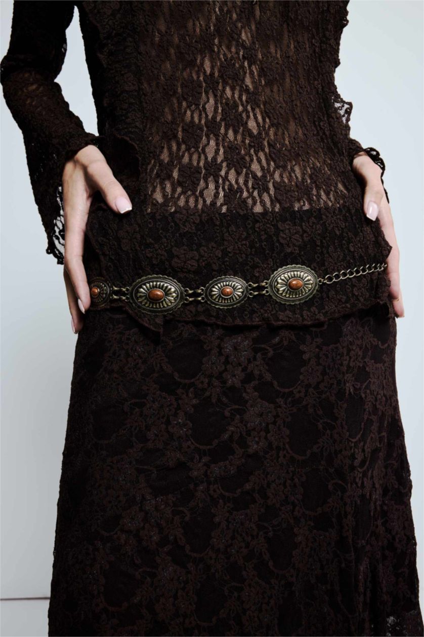 Kadın Antik Sarı Kadın Bel Zinciri