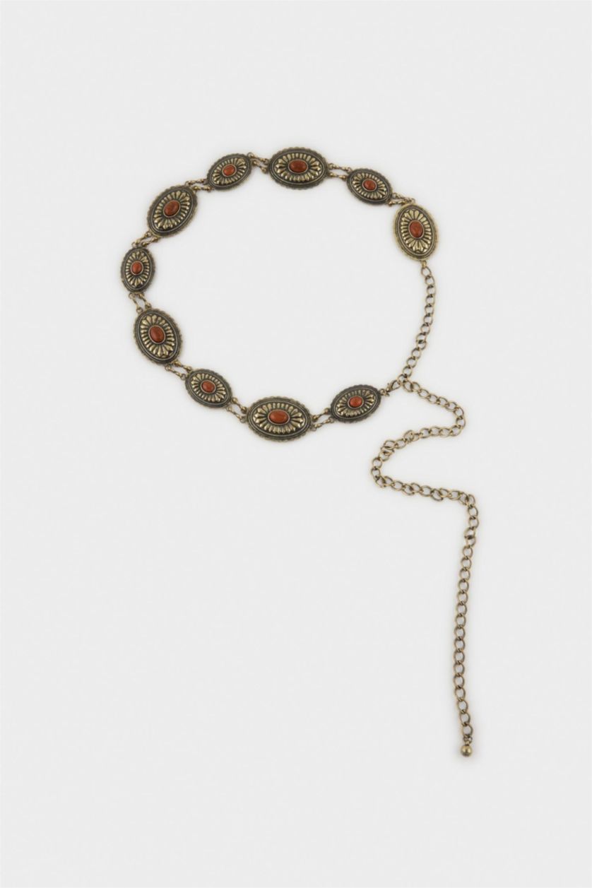 Kadın Antik Sarı Kadın Bel Zinciri