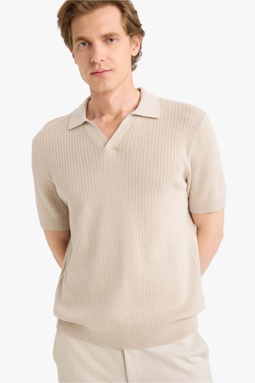 Man Sand تيشيرت بولو قطن نص ردن