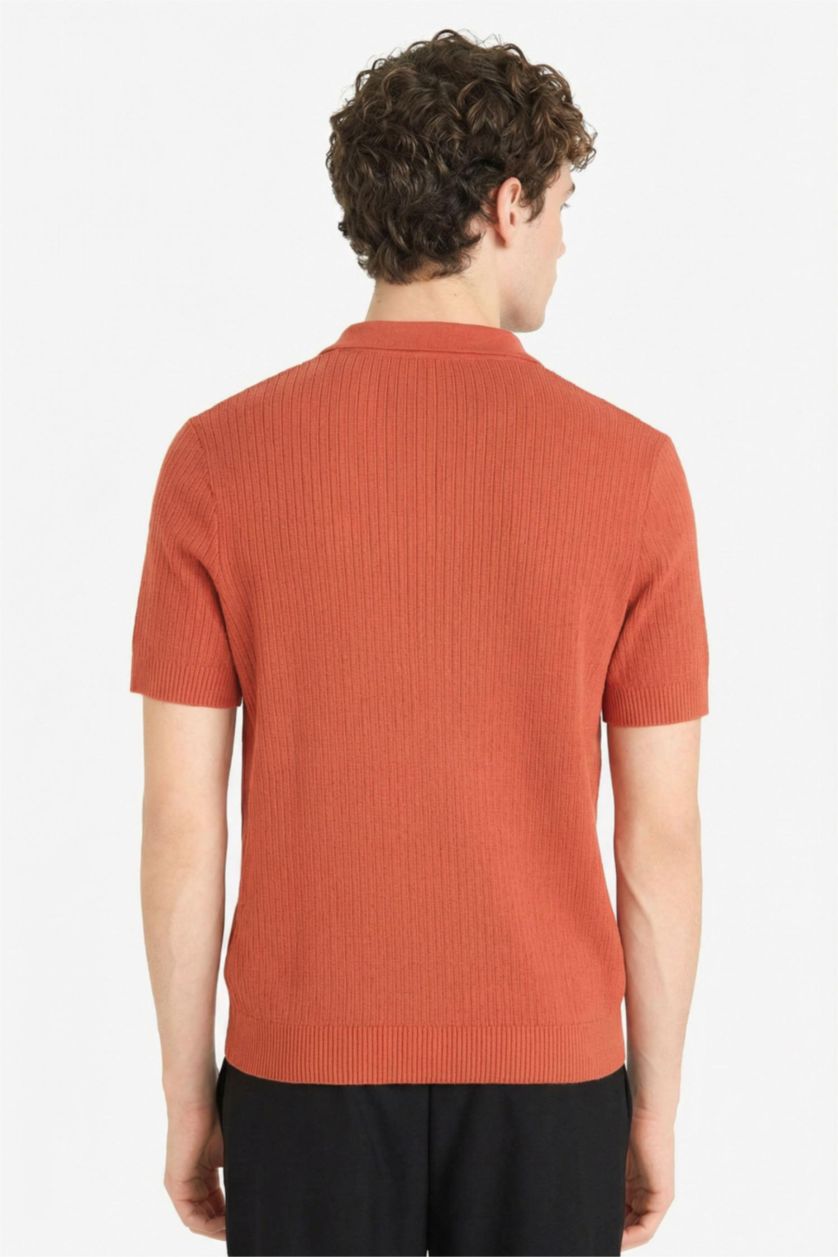 Мужчины Темно-оранжевый Футболка поло из 100% хлопка