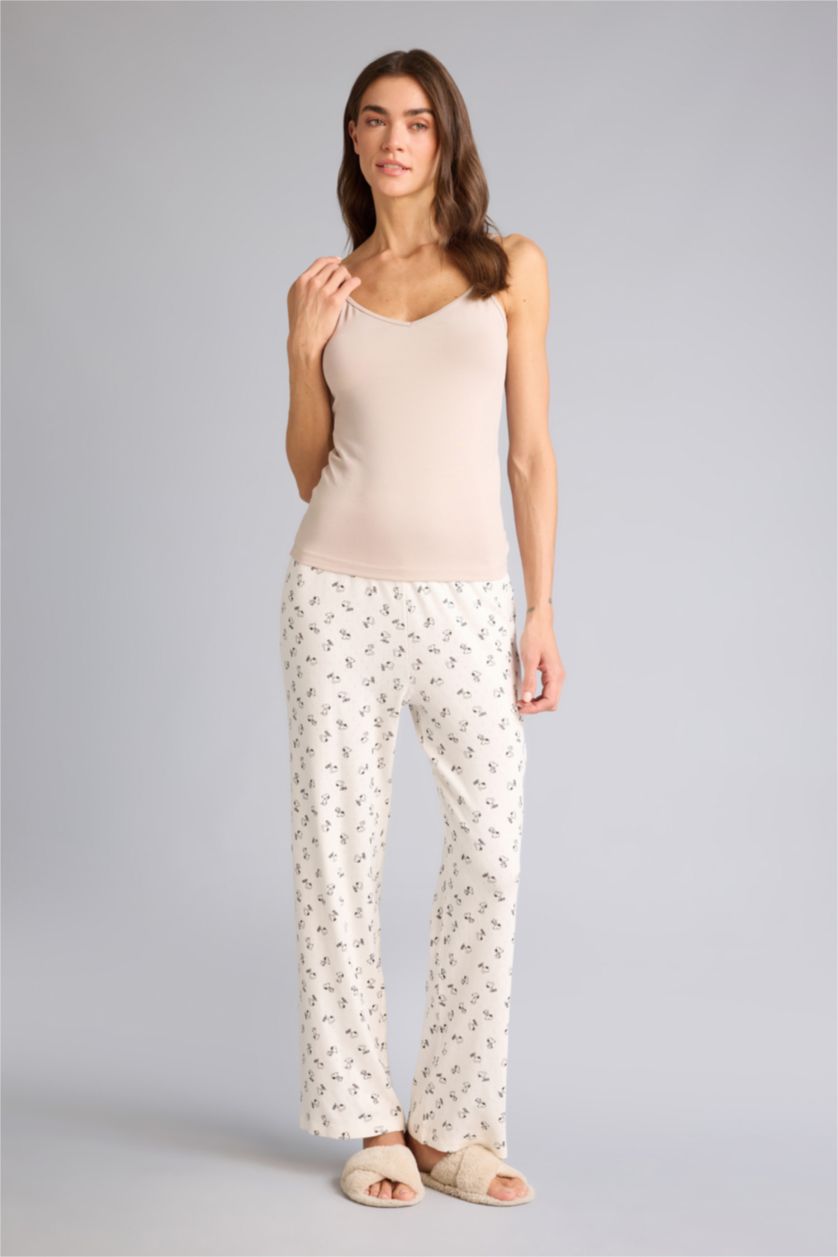 WOMAN Ecru Snoopy Regular Fit Pajama Pants