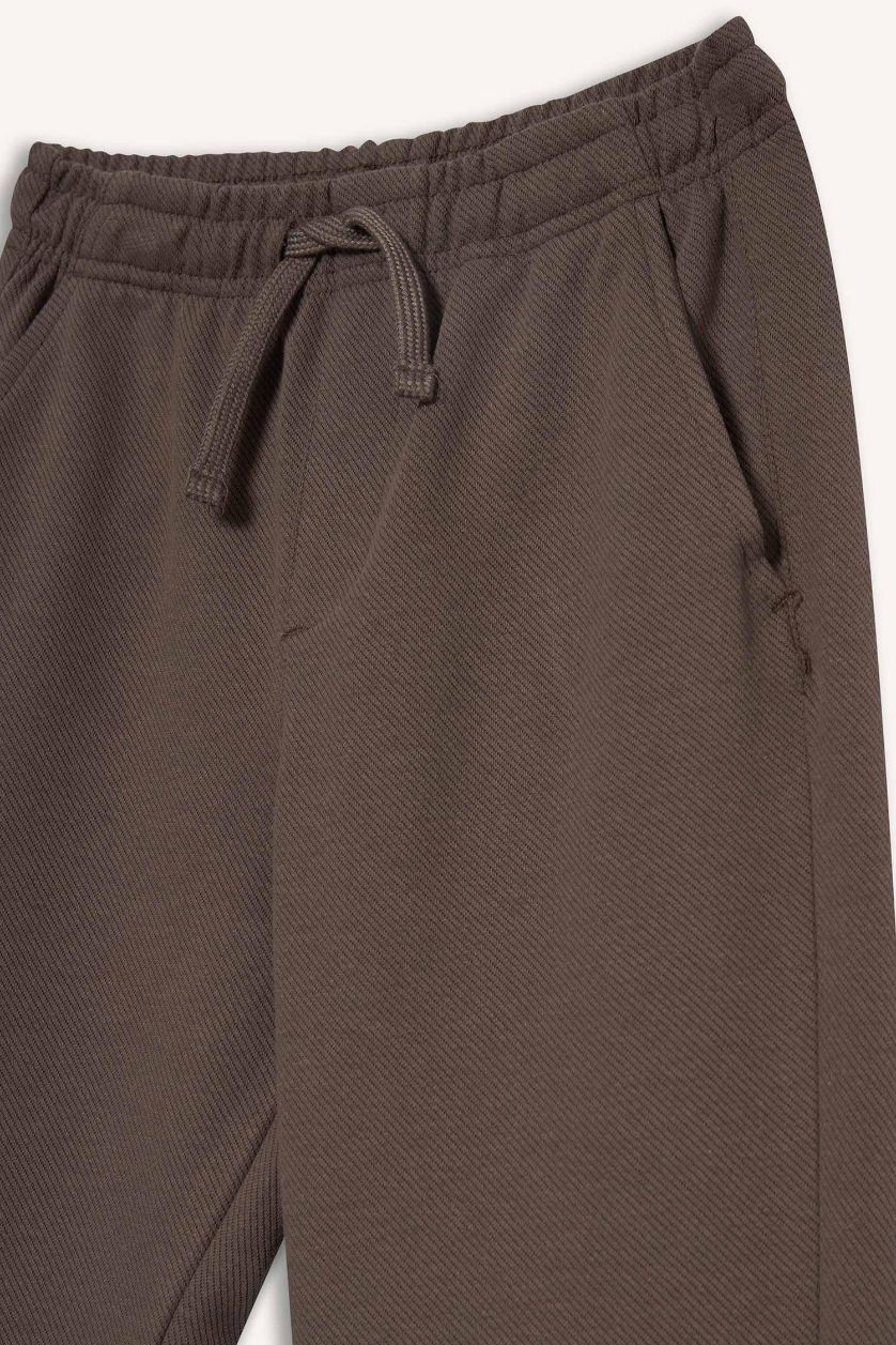 Erkek Çocuk - Genç Erkek Açık Kahve Beli Lastikli Standart Paça Pantolon Erkek Çocuk