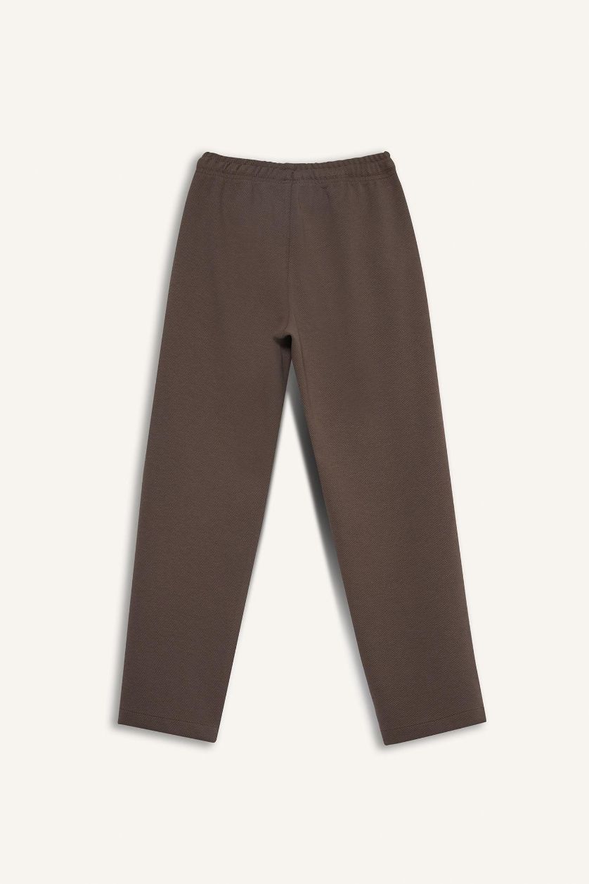 Erkek Çocuk - Genç Erkek Açık Kahve Beli Lastikli Standart Paça Pantolon Erkek Çocuk