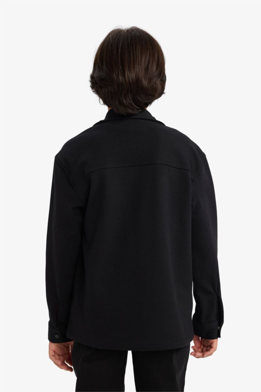 أولادي أسود جاكيت اولادي بياقة بولو