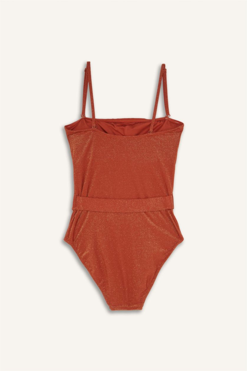 Women Dark Orange Swimsuit