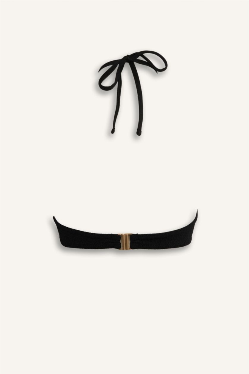 Әйелдерге қара Regular Fit кринкл мата бикини үсті