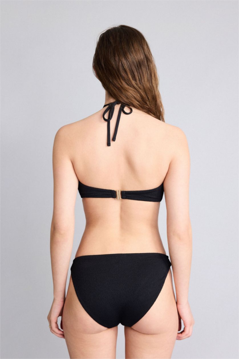 Әйелдерге қара Regular Fit кринкл мата бикини асты