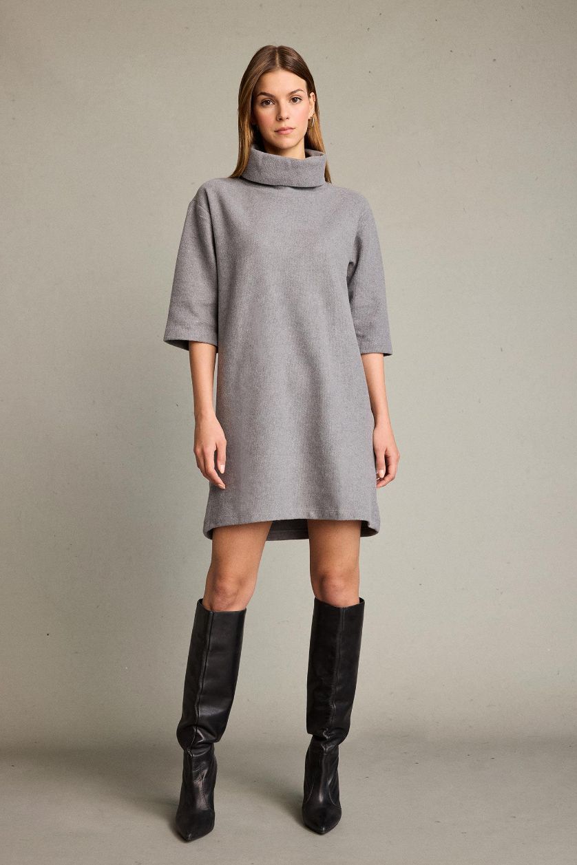 Женщины Антрацит Платье с длинным рукавом