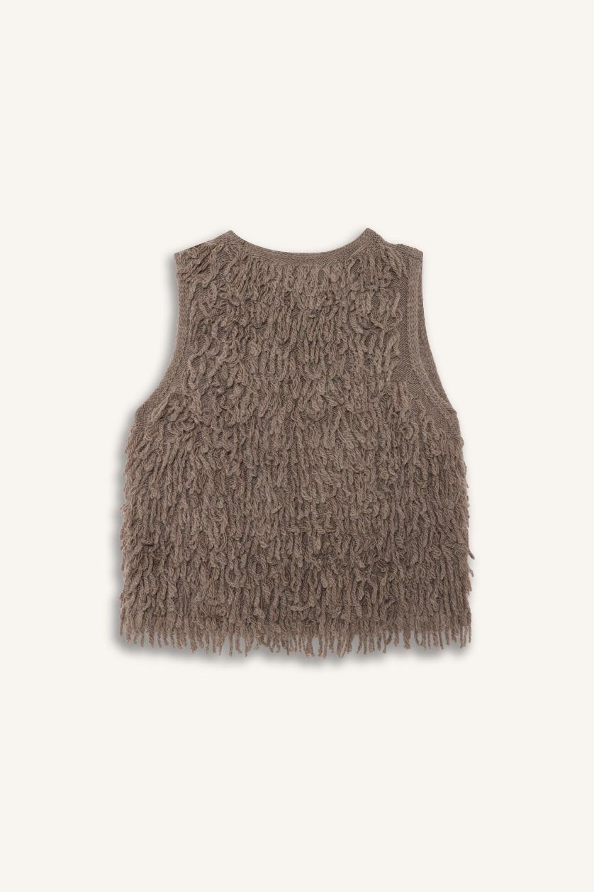 Kadın Vizon Püskül Detaylı Yelek