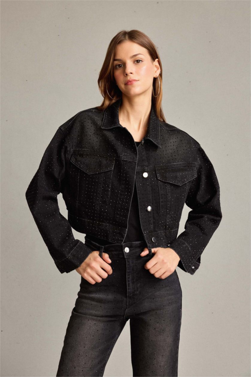 Woman Black Denim Jacket