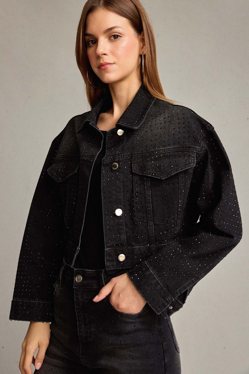 Woman Black Denim Jacket