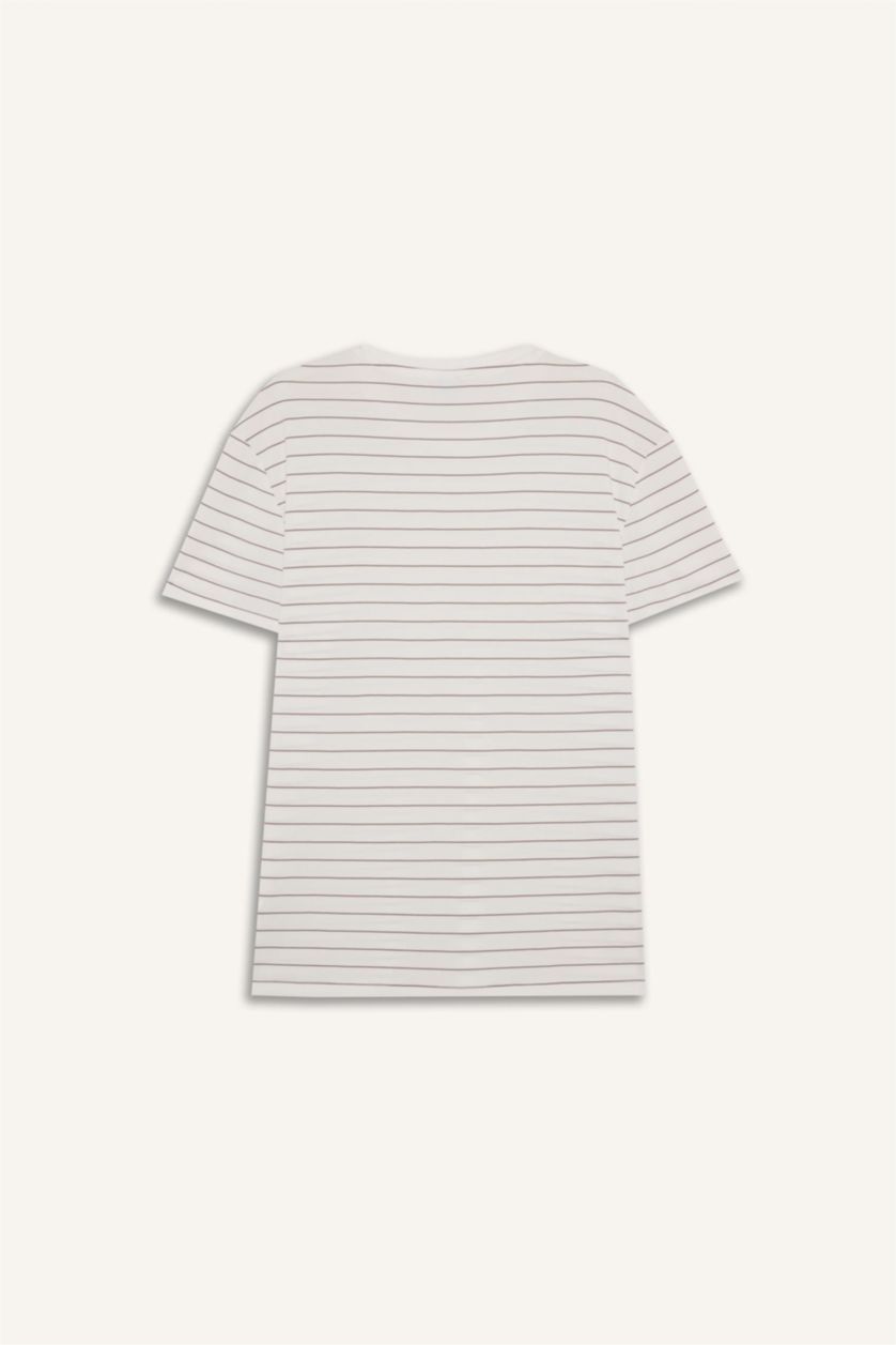 رجال بني تيشيرت رياضة نص كم قصة عادية برقبة مستديرة