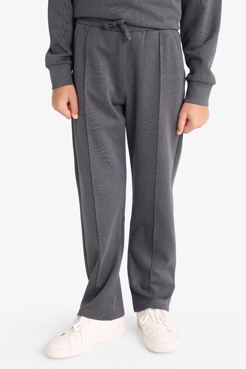 Erkek Çocuk - Genç Erkek Antrasit Erkek Çocuk 2'li Takım Baskılı Yarım Fermuarlı Sweatshirt Eşofman Altı 