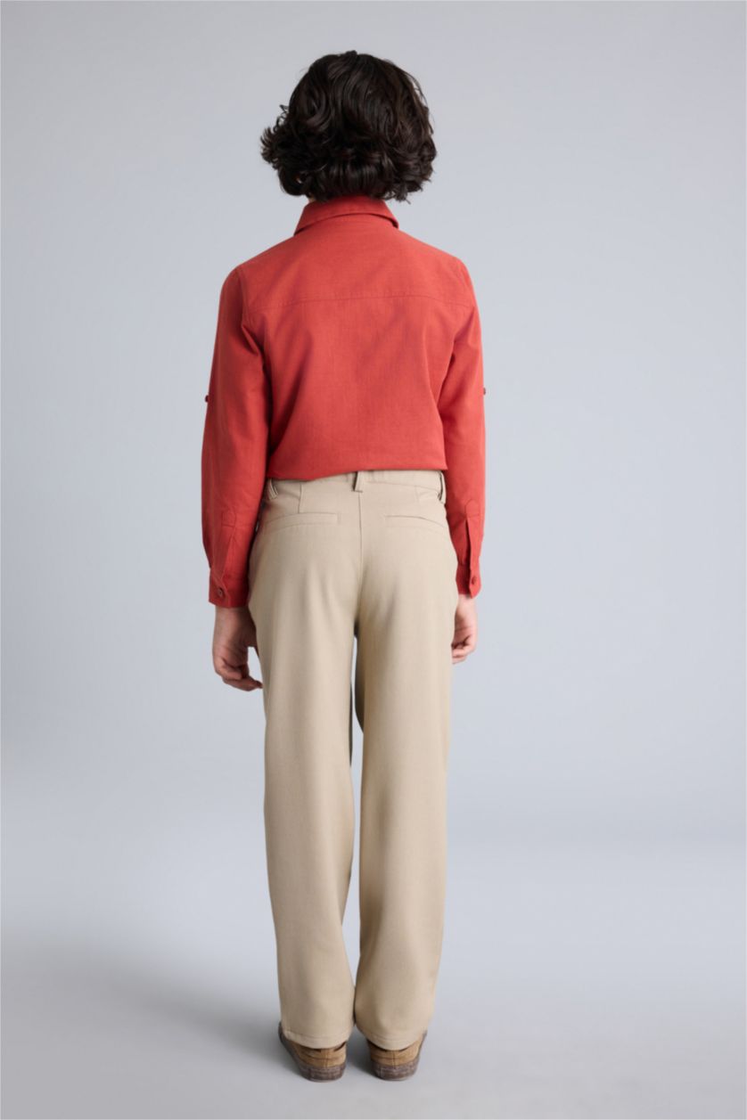 Erkek Çocuk - Genç Erkek Bej Melanj Her Yöne Esneyen Pantolon Erkek Çocuk