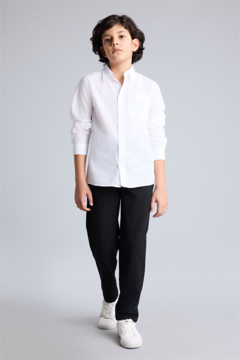 Erkek Çocuk - Genç Erkek Siyah Her Yöne Esneyen Pantolon Erkek Çocuk