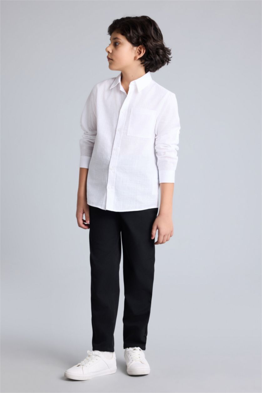 Erkek Çocuk - Genç Erkek Siyah Her Yöne Esneyen Pantolon Erkek Çocuk