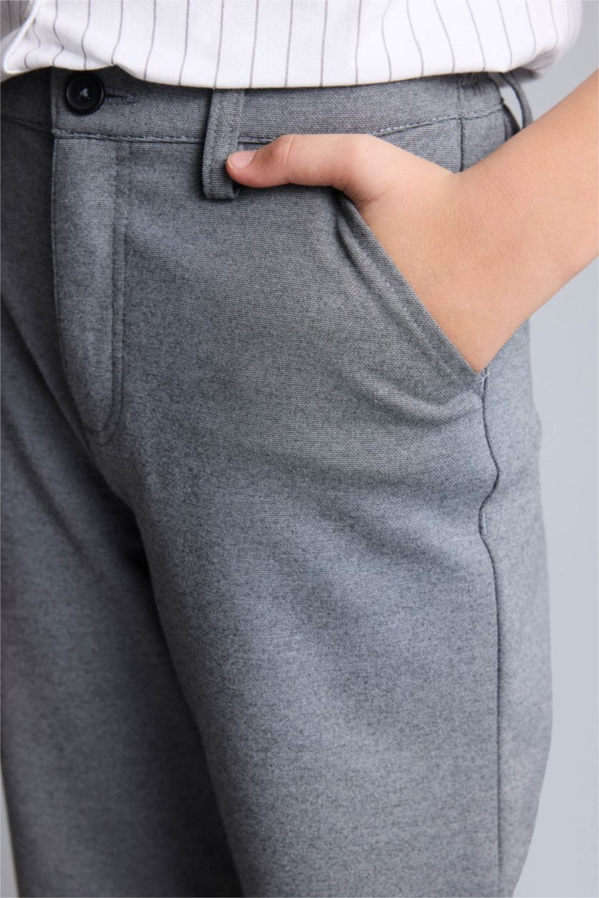 Erkek Çocuk - Genç Erkek Antrasit Melanj Düz Paça Pantolon Erkek Çocuk