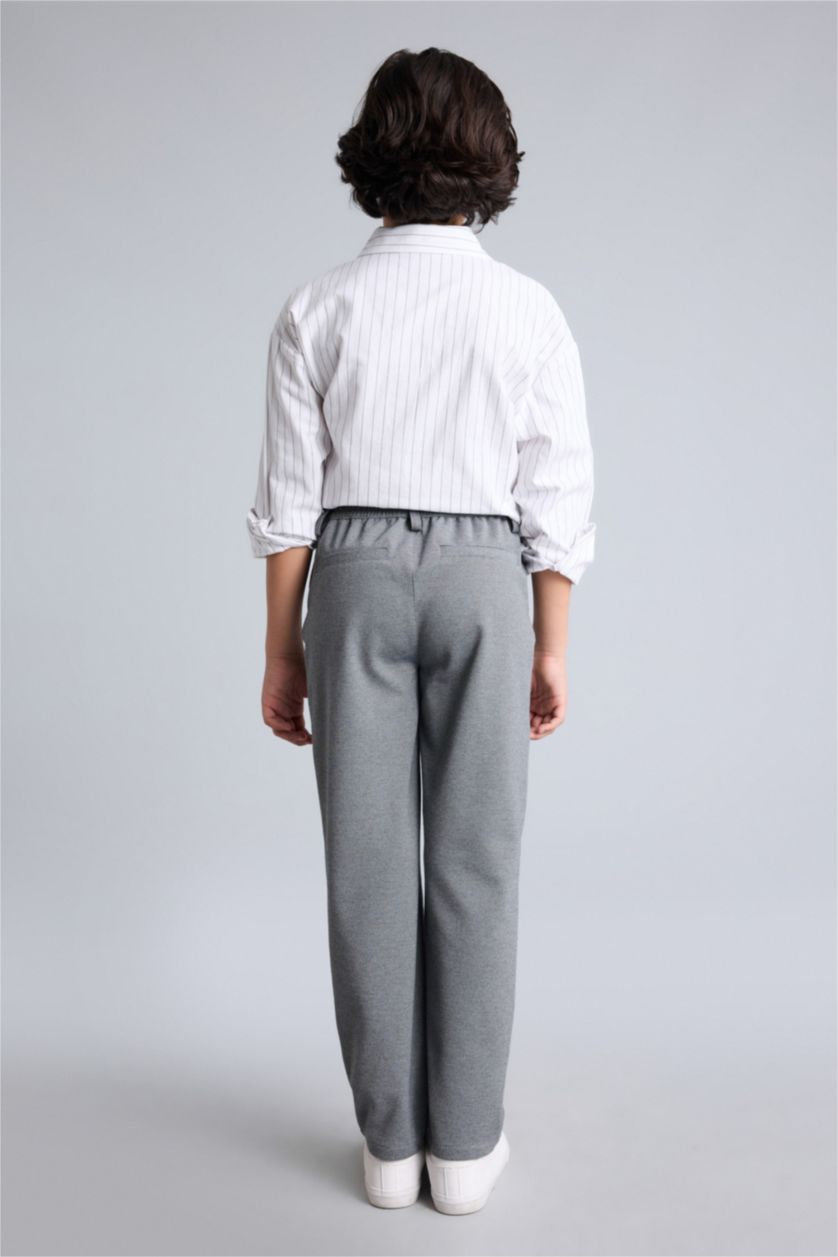 Erkek Çocuk - Genç Erkek Antrasit Melanj Düz Paça Pantolon Erkek Çocuk