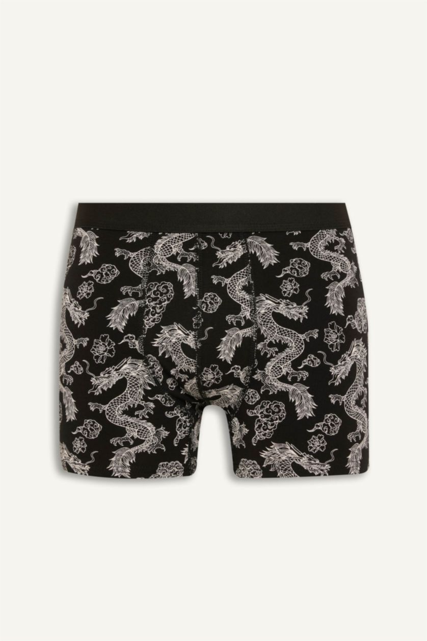 Erkek Lacivert Regular Fıt Hayvan Baskılı 3'lü Boxer