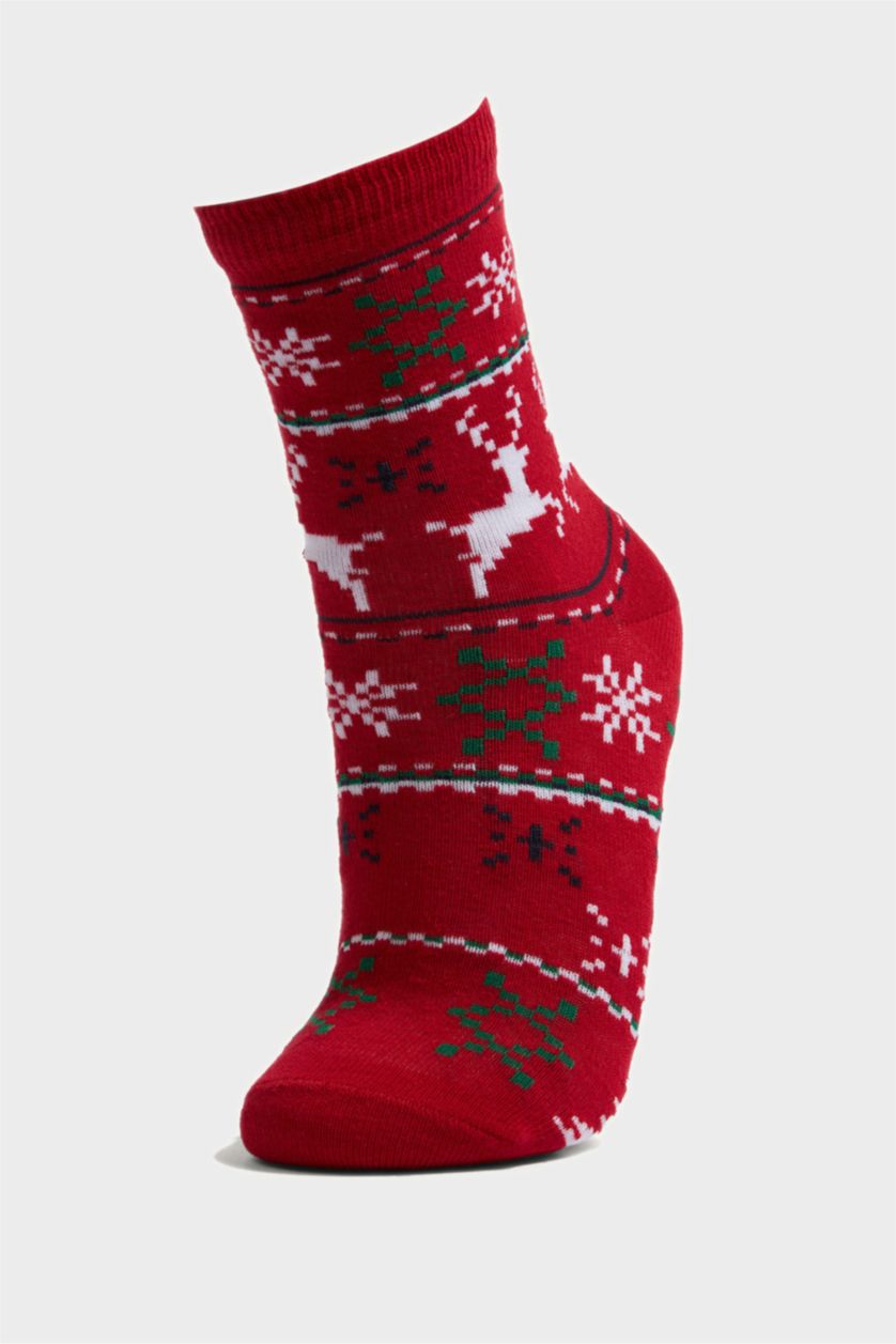 Kız Çocuk - Genç Kız Karma Kız Çocuk Yılbaşı Temalı 2'li Pamuklu Uzun Çorap