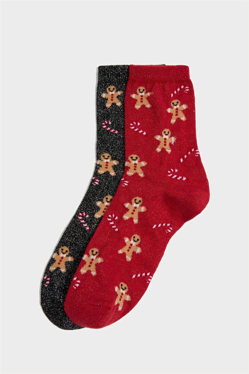 FEMME Karma Lot de 2 Chaussettes de Noël longues en coton pour femme