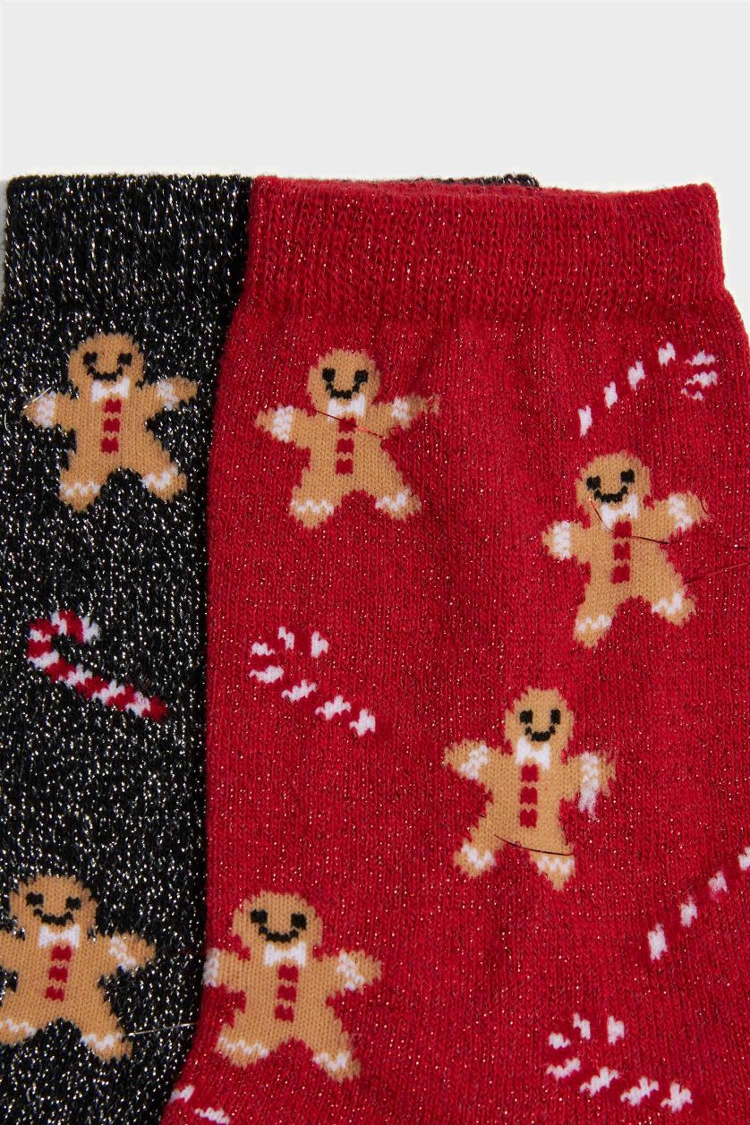 FEMME Karma Lot de 2 Chaussettes de Noël longues en coton pour femme