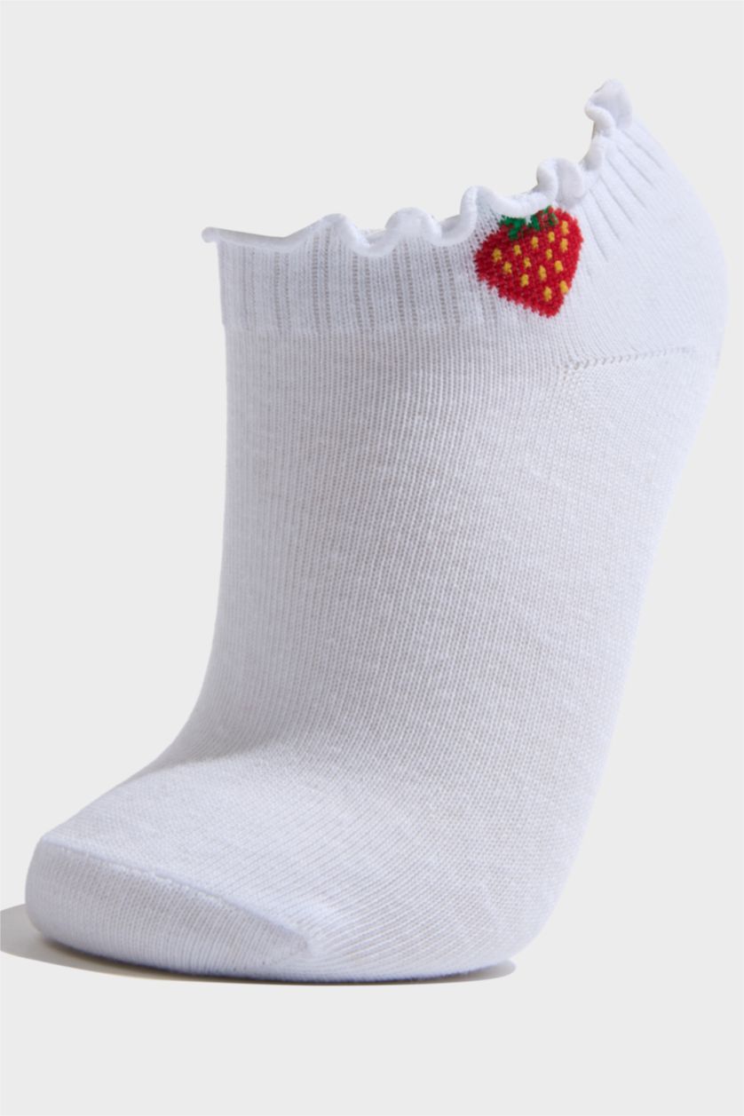 FILLES Blanc Lot de 3 Chaussettes invisibles en coton pour fille