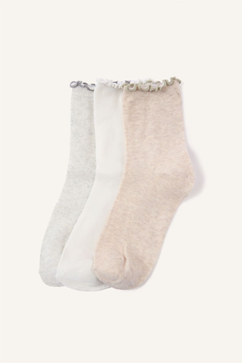 Kız Çocuk - Genç Kız Karma 3'lü Pamuklu Uzun Çorap Kız Çocuk