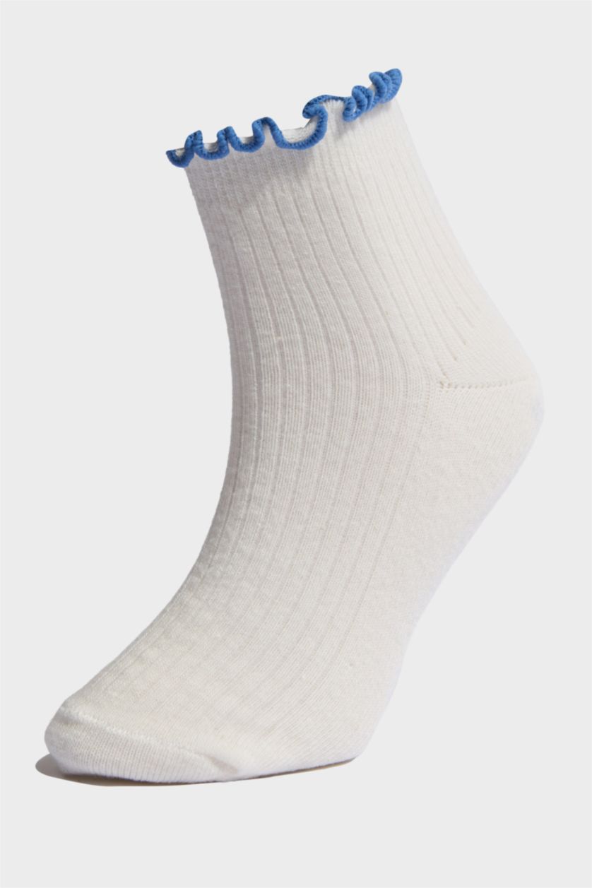 Kız Çocuk - Genç Kız Beyaz 3'lü Pamuklu Patik Çorap Kız Çocuk