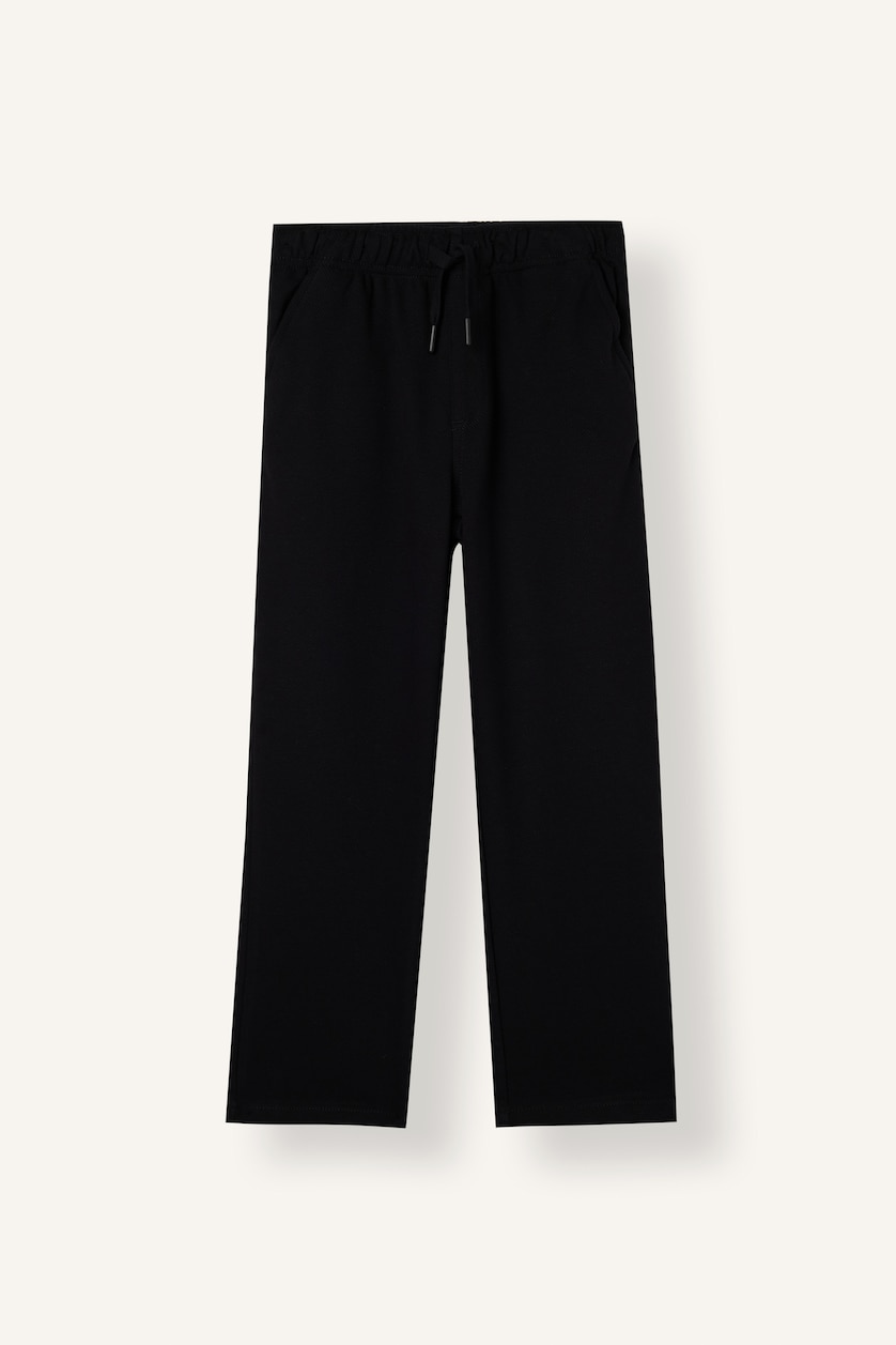 GARÇONS Noir Pantalon à taille normale et jambes droites Coupe régulière