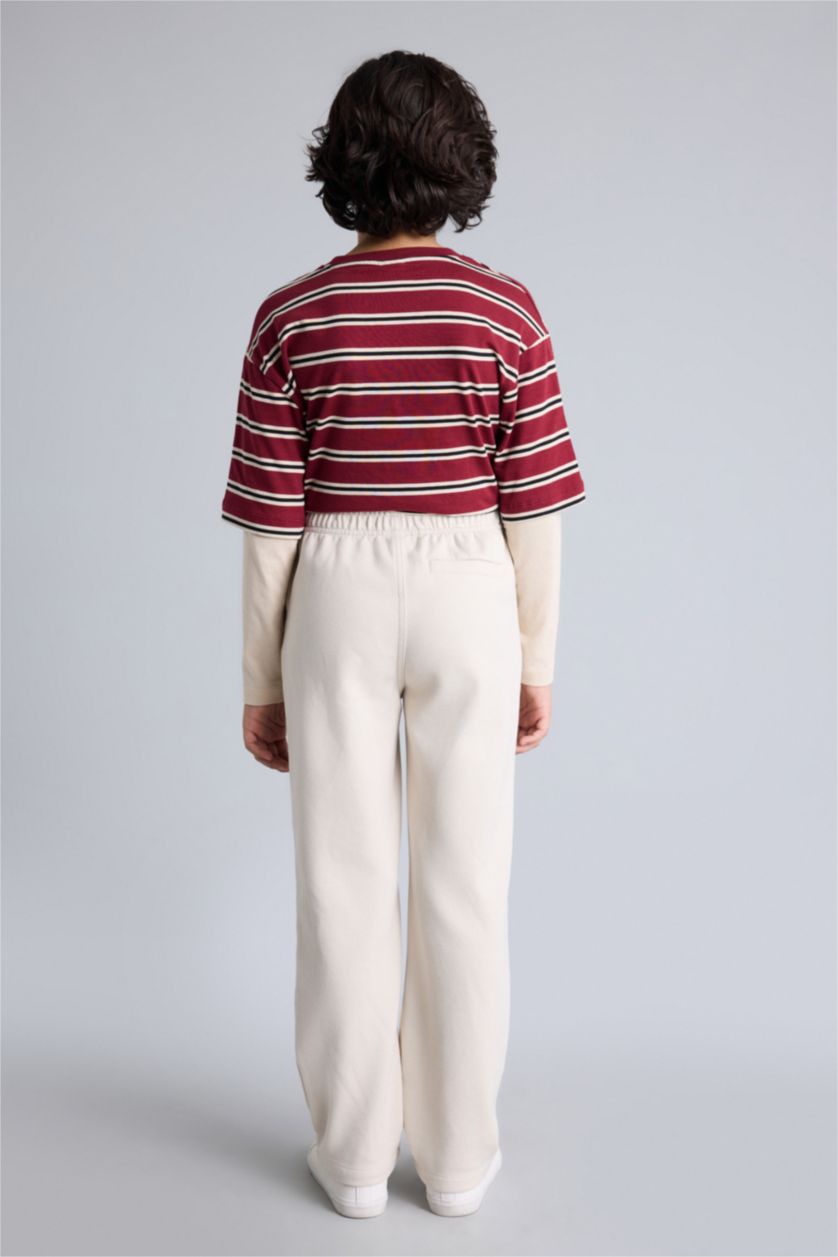 Erkek Çocuk - Genç Erkek Bej Düz Paça Pantolon Erkek Çocuk