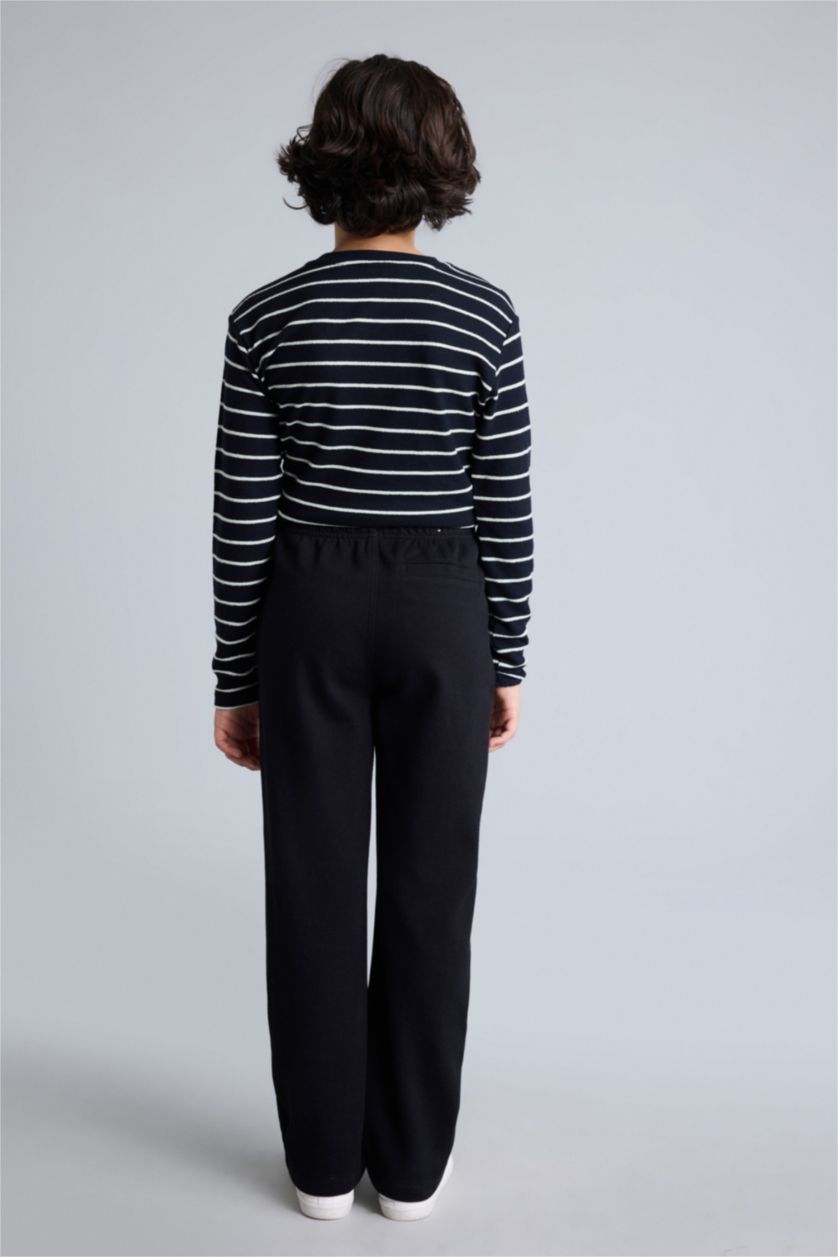 Erkek Çocuk - Genç Erkek Siyah Düz Paça Pantolon Erkek Çocuk