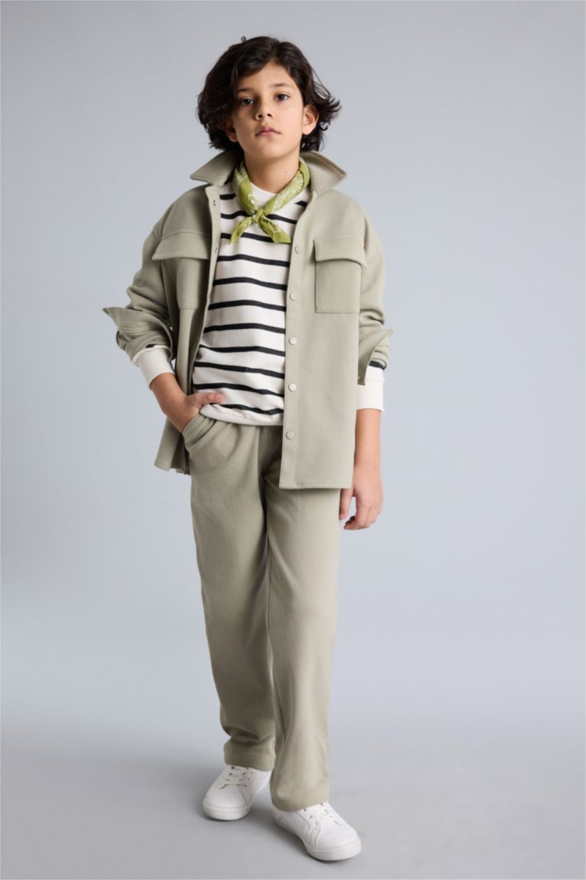 Erkek Çocuk - Genç Erkek Haki Düz Paça Pantolon Erkek Çocuk