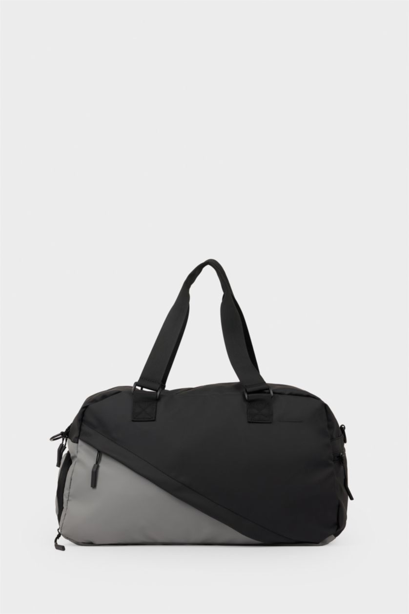 HOMME Noir Sac de sport et de voyage en simili cuir pour homme