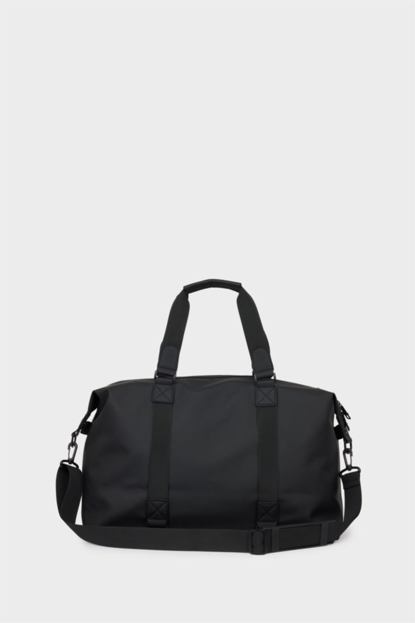 MAN Black Faux Leather Sports And Travel Bag