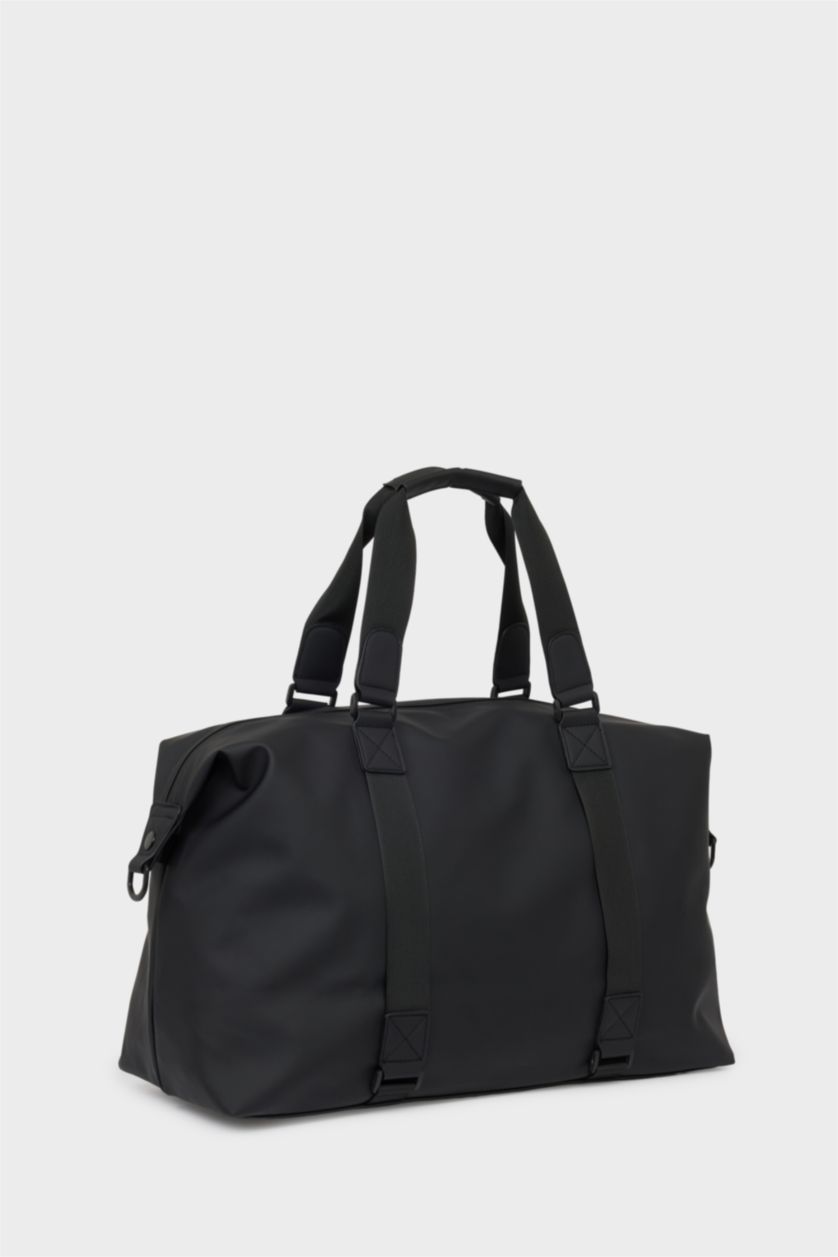 MAN Black Faux Leather Sports And Travel Bag