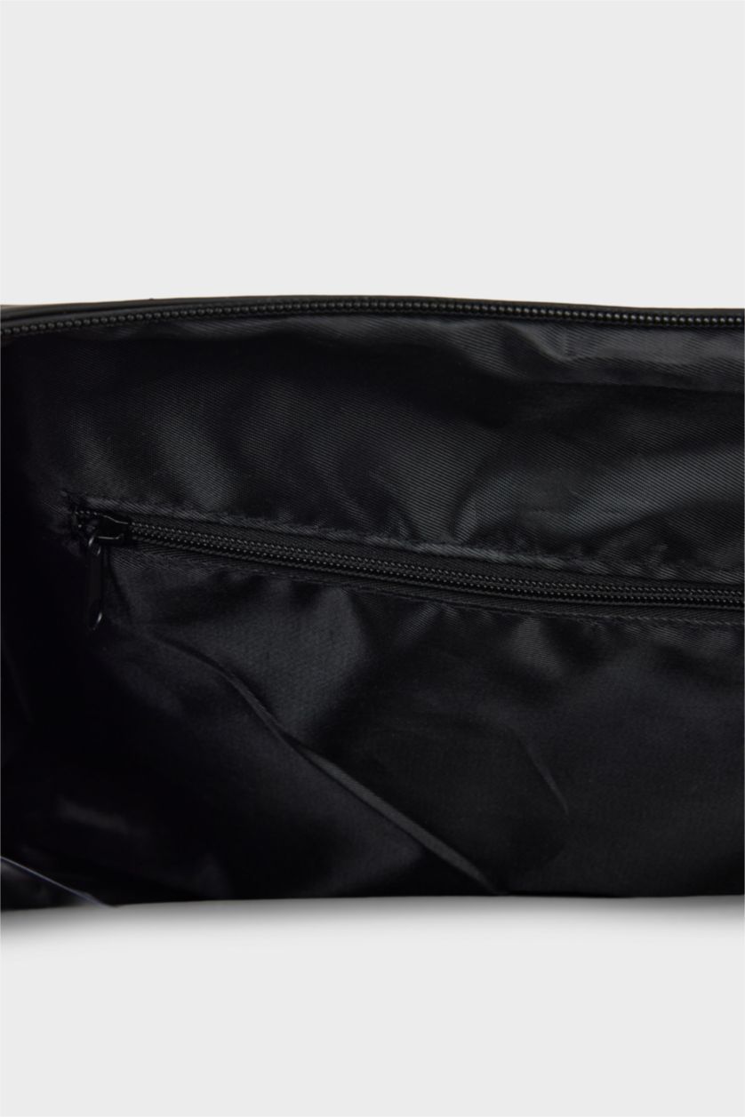 MAN Black Faux Leather Sports And Travel Bag