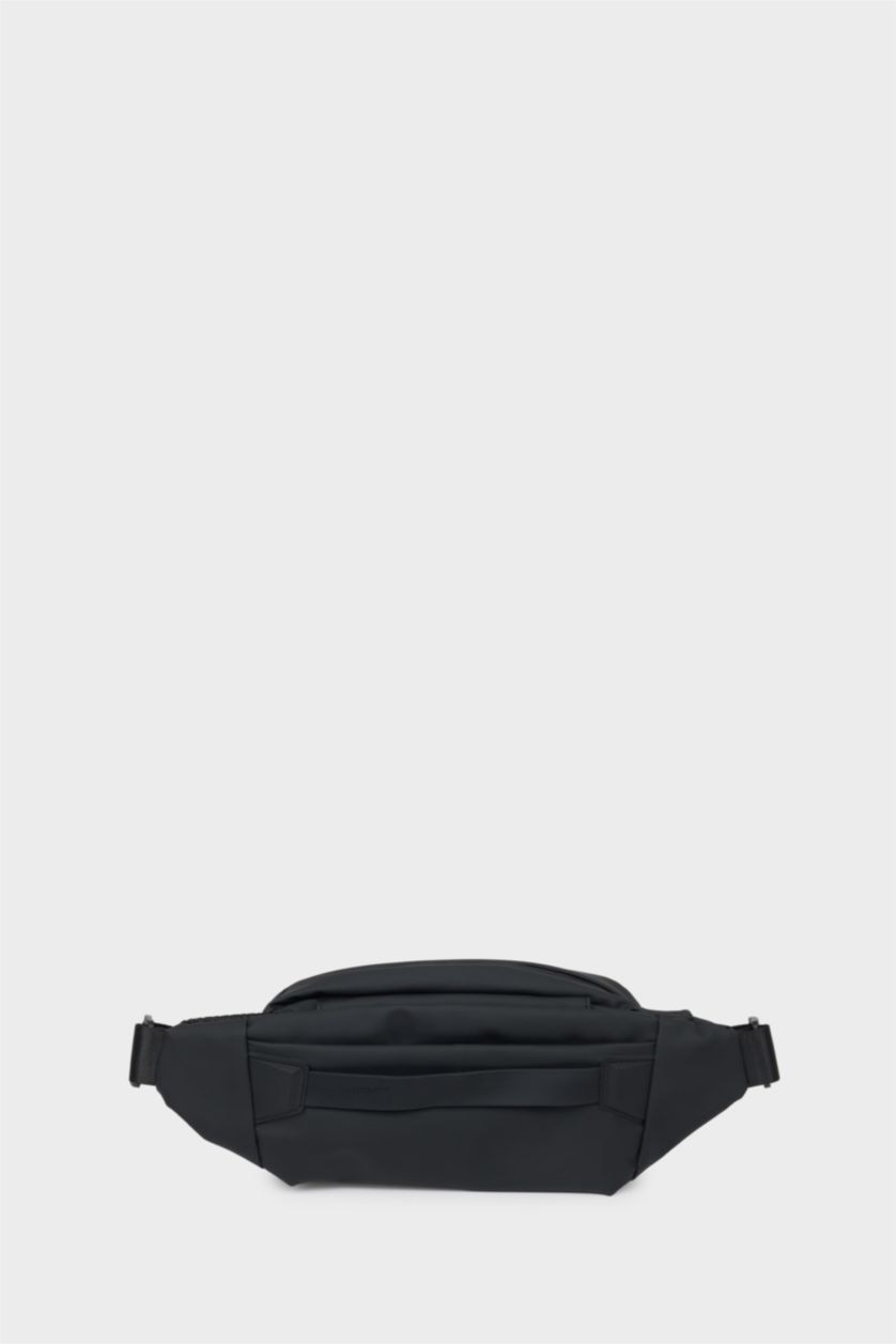 MAN Black Faux Leather Waist Bag