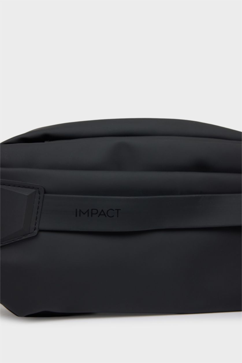 MAN Black Faux Leather Waist Bag