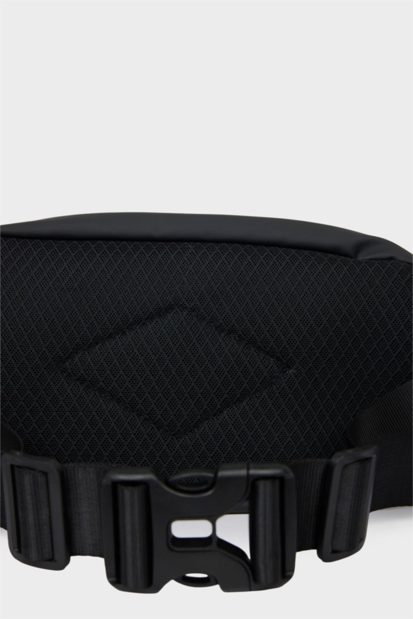 MAN Black Faux Leather Waist Bag