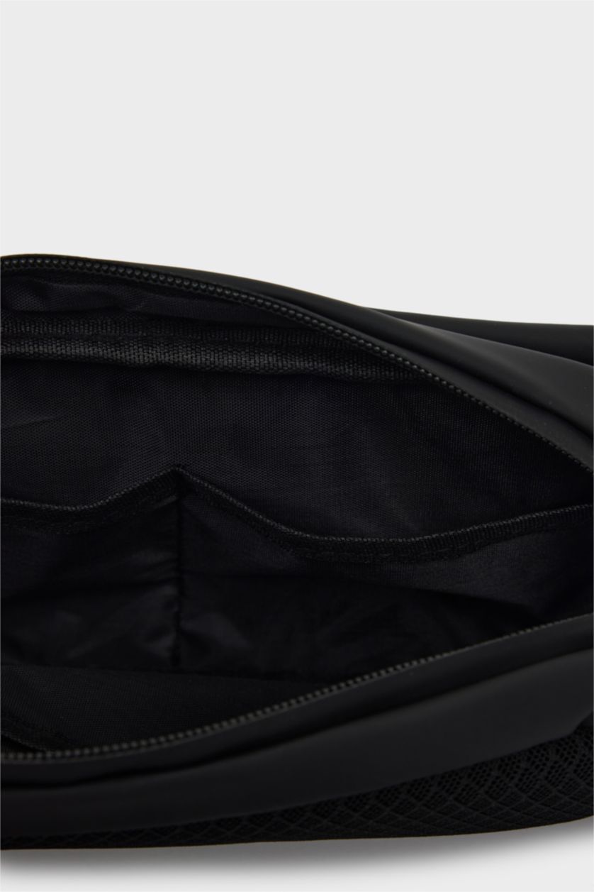 MAN Black Faux Leather Waist Bag