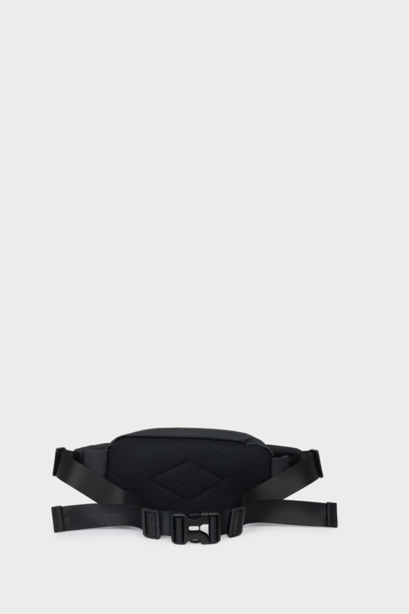 MAN Black Faux Leather Waist Bag
