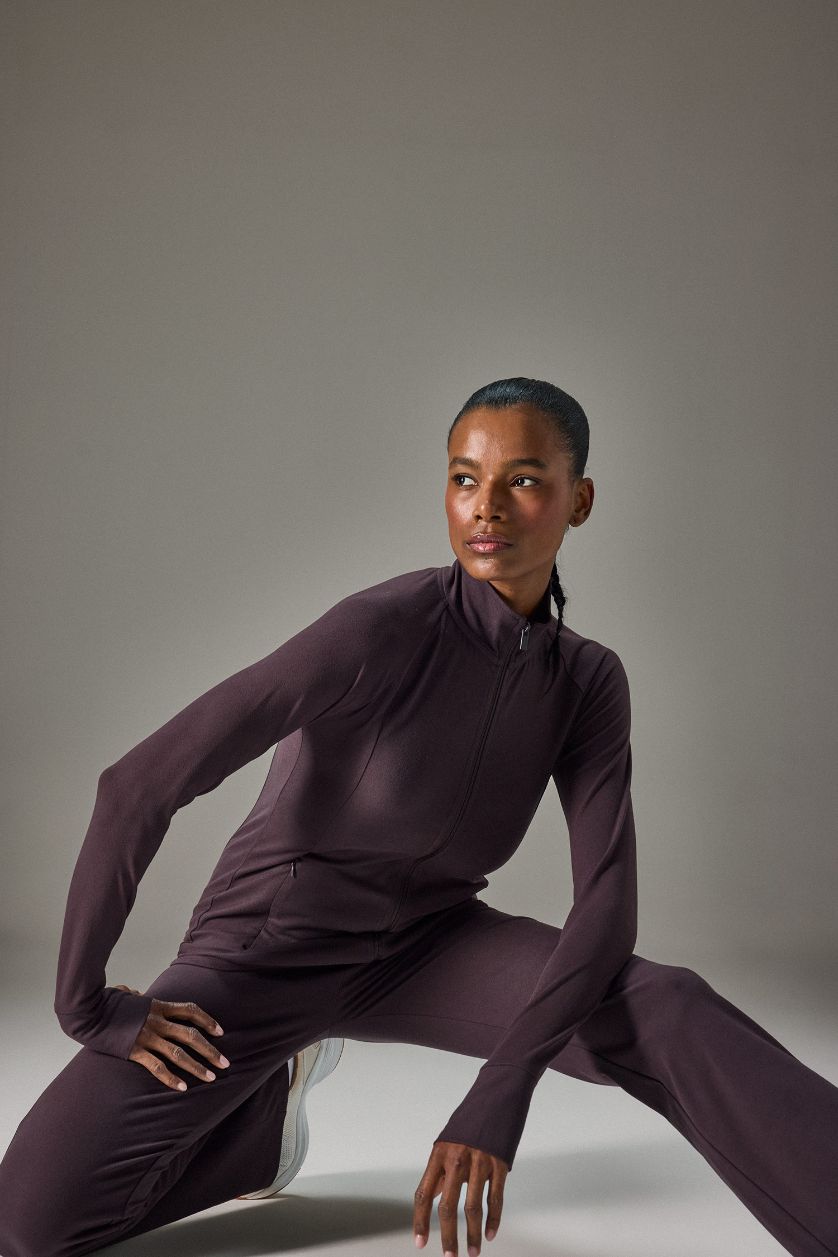 Woman Brown Slim Fit Stand Collar Fleece Lining Cardigan