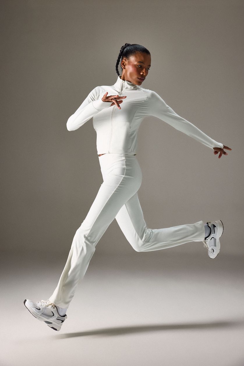 FEMME Beige Pantalon de sport patte d'éléphant long