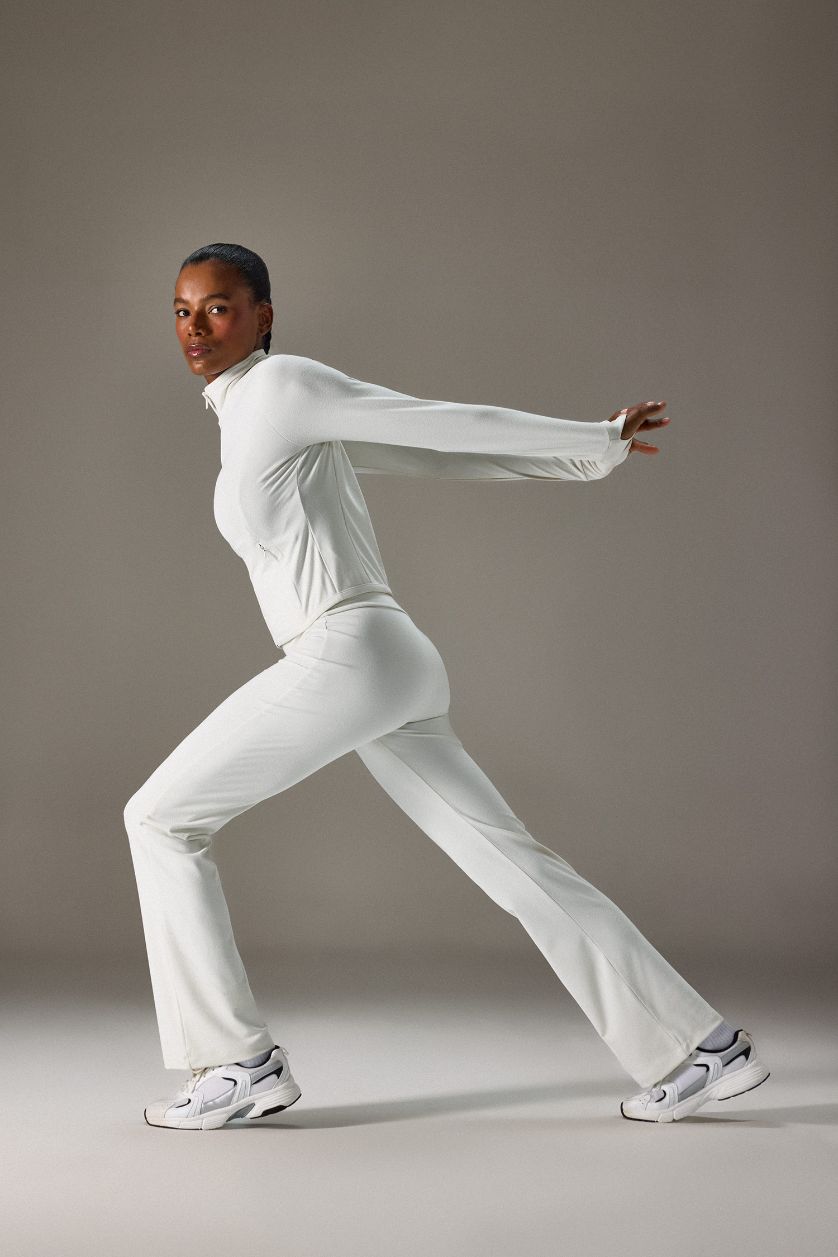 FEMME Beige Pantalon de sport patte d'éléphant long