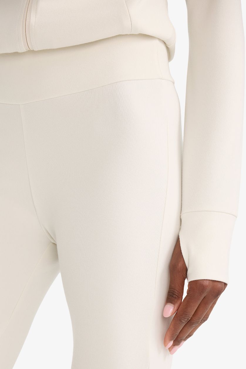 FEMME Beige Pantalon de sport patte d'éléphant long