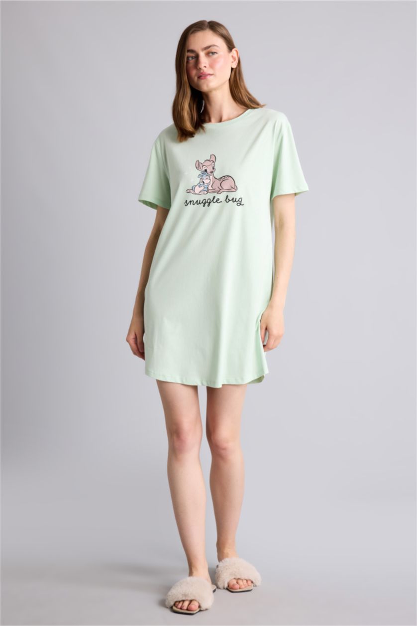 Kadın Mint Disney Lisanslı Regular Fit Kısa Kollu Gecelik