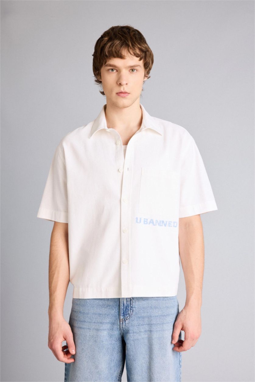 MAN White 100% Cotton Boxy Fit Shirt